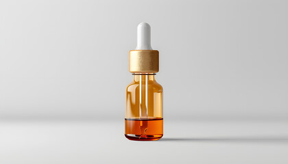 Naklejka premium Glass ampoule with pharmaceutical product on white background