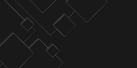 Abstract black rectangle shape geometric line background. abstract seamless modern white and gray color technology concept geometric rectangle vector background neomorphism style poster, banner design