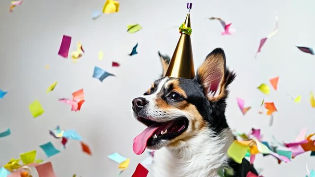Celebration Dog with Confetti