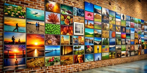 Naklejka premium A picture on a wall informative Vibrant engaging AI-Created Content