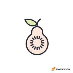 Guava icon vector illustration. Guava symbol isolated on white background