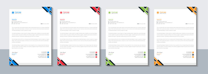 Business letterhead template, Modern company letterhead design, Office, Vector illustration.
