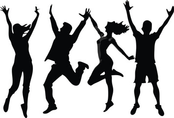 silhouettes of dancing people
