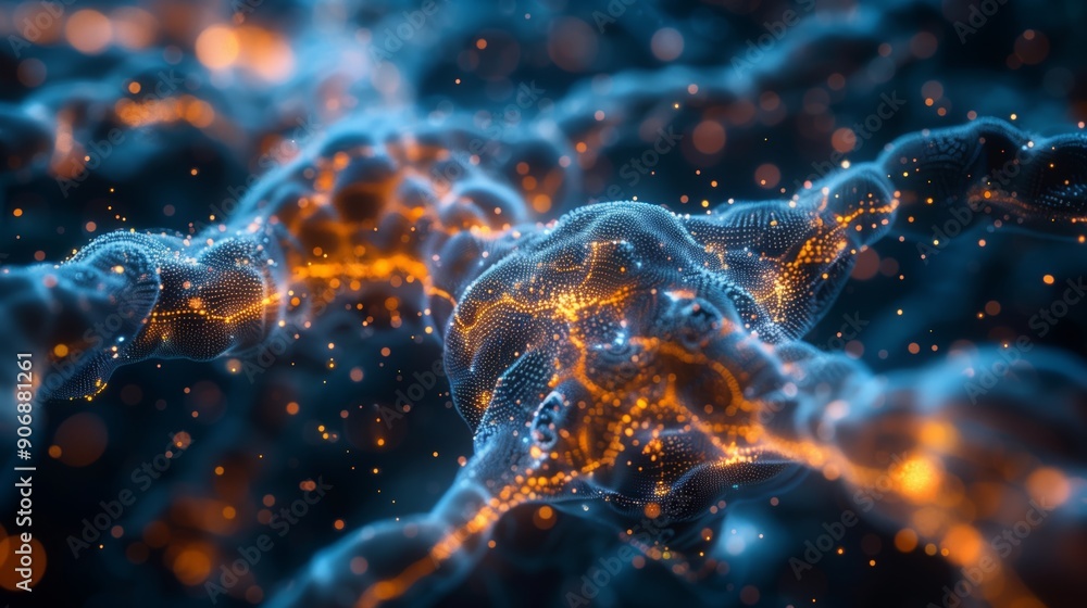 Poster a detailed view showcasing intricate neural networks and synapses, highlighting connections and acti