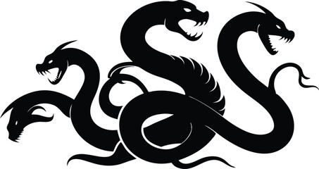Obraz premium black and white dragon