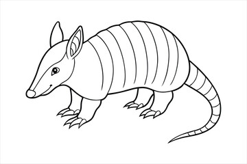 armadillo line art vector