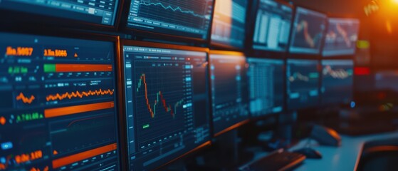 Hedge Funds Style Investment Concept A sophisticated investor reviews complex strategies on multiple screens