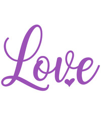 Love heart valentine typography design on plain white transparent isolated background for card, shirt, hoodie, sweatshirt, apparel, tag, mug, icon, poster or badge