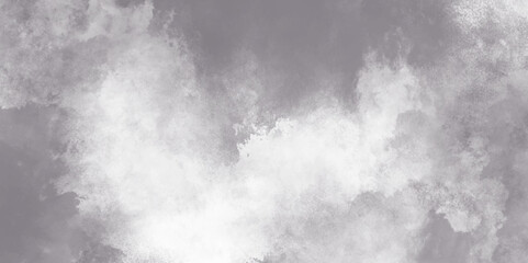 Abstract white and gray isolated cloud cumulus clouds. Gray aquarelle painted realistic fog or mist smoky textured canvas design. White and ash messy wall stucco texture background.