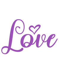 Love heart valentine typography design on plain white transparent isolated background for card, shirt, hoodie, sweatshirt, apparel, tag, mug, icon, poster or badge