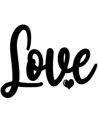 Love heart valentine typography design on plain white transparent isolated background for card, shirt, hoodie, sweatshirt, apparel, tag, mug, icon, poster or badge