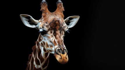 Obraz premium Reticulated giraffe studio portrait