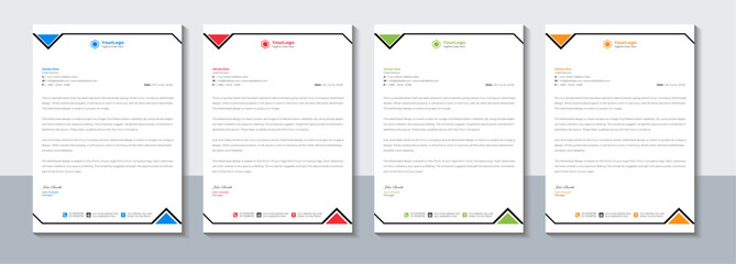 Business letterhead template, Modern company letterhead design, Office, Vector illustration.