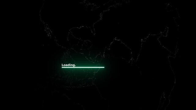 High-Tech Security Breach, Data breach, Cyber attack Concept: Abstract earth Lock Icon Breaking Open with loading bar.
