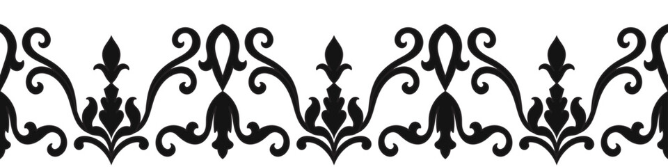 black seamless abstract border For producing carpets, cloth, brushes