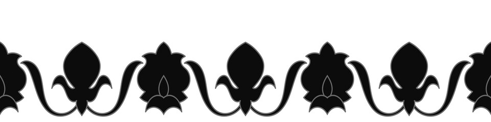 black seamless abstract border For producing carpets, cloth, brushes