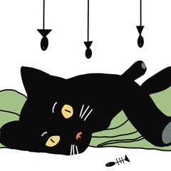 cat with a fish