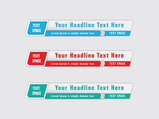 Obraz premium PrintColorful lower thirds set template vector, Set of TV banners and bars for news and sport channels, 