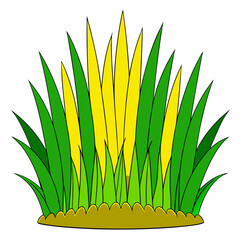 Green yellow grass art vector