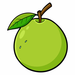 Single guava Fruit on white vector