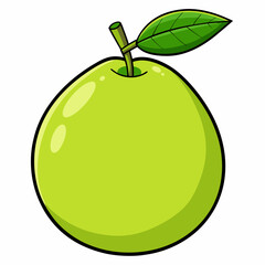 Single guava Fruit on white vector