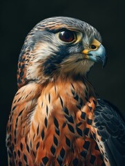 Close-Up Portrait of a Majestic American Kestrel