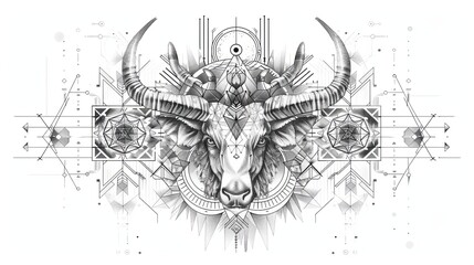 Tattoo art line, illustrated in Illustrator, perfect generation without design errors, pure white and clean background. A geometric and realistic style tattoo, featuring a combination
