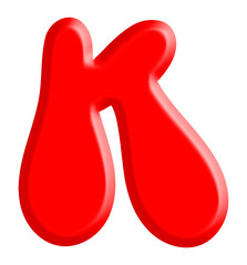 Red Bubble Letter K