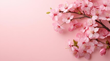 Obraz premium Pink Flowers on a Pink Background.