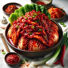 Spicy Homemade Korean Kimchi, Generative AI