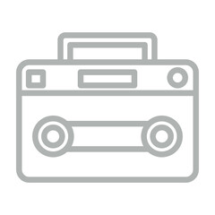 Tape recorder Vector Line Grey Icon Design