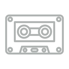 Cassette Vector Line Grey Icon Design