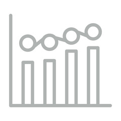 Bar Graph Vector Line Grey Icon Design