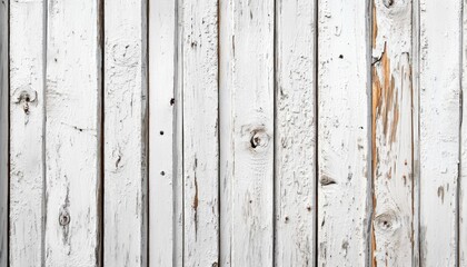 This is a detailed closeup of a white wooden fence that features some peeling paint on it