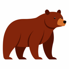 Grizzly Bear Vector Illustration - Cartoon, Clipart, and Line Art Design
