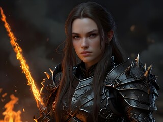 Morden woman fighter game character illustrated