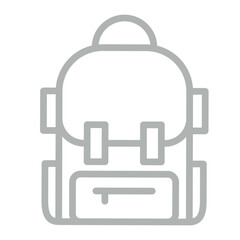 Backpack Vector Line Grey Icon Design