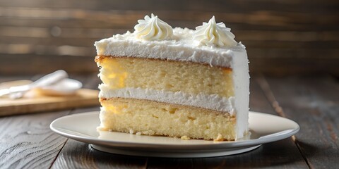 fresh piece of coconut cream cake Generative AI