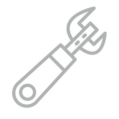 Can Opener Vector Line Grey Icon Design