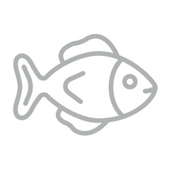 Fish Vector Line Grey Icon Design