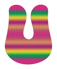 Textured Rainbow Bubble Letter U