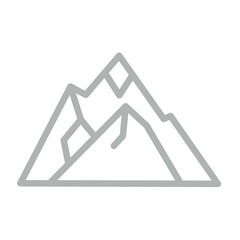 Mountains Vector Line Grey Icon Design