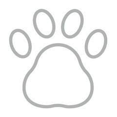 Pawprint Vector Line Grey Icon Design