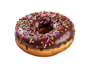 Donut with Sprinkles PNG. Frosted Donut with Sprinkles, Glazed Donut with Pink Drizzle and Sprinkles PNG, Chocolate Drizzled Donut with Colorful Sprinkles, Transparent background cutout, PNG file.