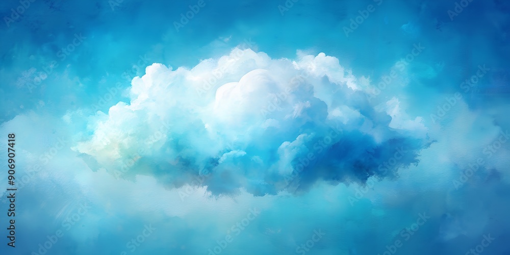 Poster abstract watercolor blue background the colors appear to be diffused creating a dreamy cloud like ef
