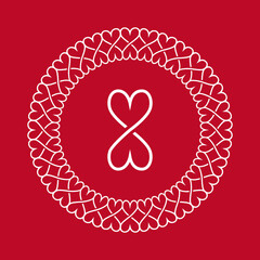 A symbol of infinite love. Illustration of a symbol of infinite love on a red background