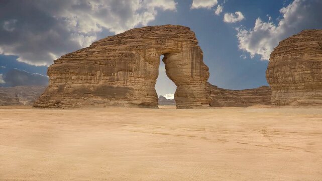 Al Ula, Saudi Arabia: View of the Elephant rock in  Alula area in Saudi Arabia.