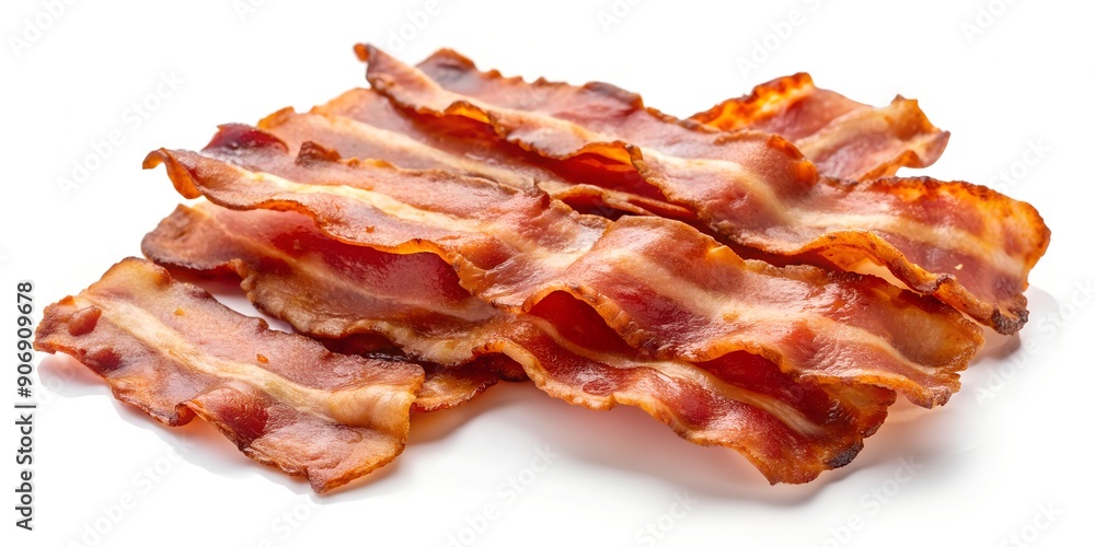 Aufkleber isolated crispy slices of bacon ai-generated content