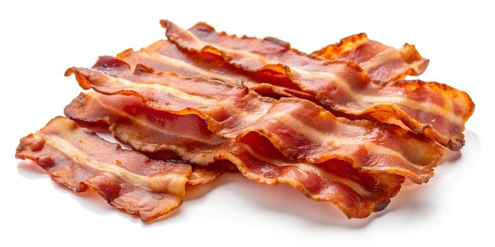 Isolated crispy slices of bacon AI-Generated Content