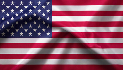 Obraz premium United states flag background with fluttering fabric texture
